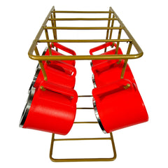 Heart Home Kitchen Stand | Cup & Plate Stand for Kitchen | Coffee and Tea Mug Holder | Plate Stand for Kitchen with 6 Hooks | Organizer for Kitchen | Stand Hanger | Gold