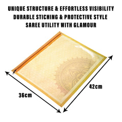 Heart Home Saree Cover | Clothes Storage Bag | Single Packing Saree with Zip Closure | Wardrobe Organizer | Cloth Stoarge Organizer | Rangoli Design | Pack of 24 | Cream