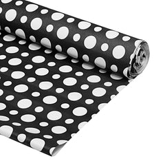 Kuber Industries Multiuses Dot Print Shelf Liners for Kitchen Shelves, cupboards, Wardrobe, Drawer, 10 Mtr (Black)