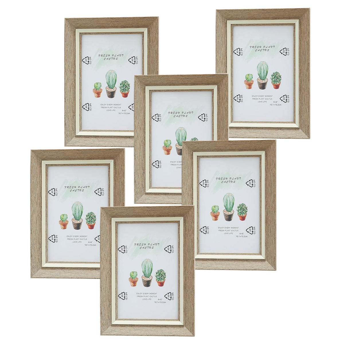 Kuber Industries Photo Frame For Home Décor|Use Horizontal & Vertical|Crystal Clear Glass|Perfect For Home, Office And Shop "11.6x16.7CM"-Pack of 6 (Natural)
