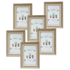 Kuber Industries Photo Frame For Home Décor|Use Horizontal & Vertical|Crystal Clear Glass|Perfect For Home, Office And Shop "11.6x16.7CM"-Pack of 6 (Natural)