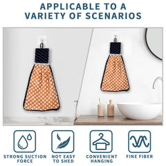 Kuber Industries Napkin | Washbasin Hanging Napkin | Kitchen Towel with Ties | Napkin for Kitchen | Circle Napkin for Bathroom | Hand Towel for Kitchen | Pack of 4 | Golden