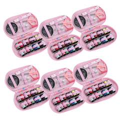 Kuber Industries Multifunctional Sewing Kit Set Of 43|Silai Machine Tools With Polyester Thread|Steel Secissors & Needles-Pack of 6 (Black)