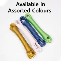 Heart Home Cloth Drying Rope | PVC Coated Laundry Line Rope | Laundry Clothesline | Cloth Drying Wire Rope with 2 Hooks | Clothes Drying Line | 20 MTR | Multicolor