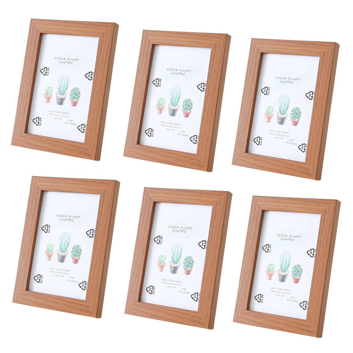 Kuber Industries Photo Frame For Home Décor|Use Horizontal & Vertical|Crystal Clear Glass|Perfect For Home, Office And Shop "11.6x16.7CM"-Pack of 6 (Brown)