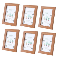 Kuber Industries Photo Frame For Home Décor|Use Horizontal & Vertical|Crystal Clear Glass|Perfect For Home, Office And Shop "11.6x16.7CM"-Pack of 6 (Brown)
