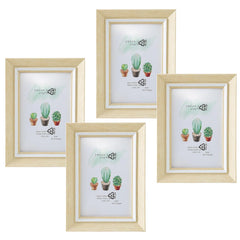 Kuber Industries Photo Frame For Home Décor|Use Horizontal & Vertical|Crystal Clear Glass|Perfect For Home, Office And Shop "11.6x16.7CM"-Pack of 4 (Natural)