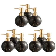 Kuber Industries Liquid Soap Dispenser | Handwash Soap Dispenser | Soap Dispenser for Wash Basin | Shampoo Dispenser Bottle | Bathroom Dispenser Bottle | 9 Piece | Pack of 3 | 300 ml | ZX022BK | Black