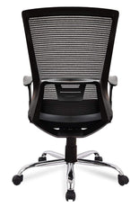 Kuber Industries Ergonomic Office Chairs for Work From Home | Comes with Manual Height Adjustable, Armrest & 2D Lumbar Support | Comfy Study Chair for Students with Wheels | Black