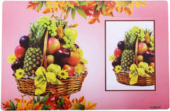 Kuber Industries Basket Design 4 Pieces PVC Refrigerator/Fridge Multipurpose Drawer Mat Set(Pink)-CTKTC032692