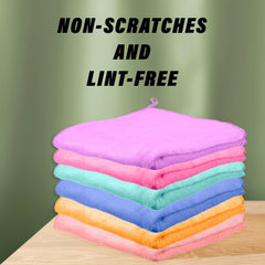 Kuber Industries Cleaning Towel | Reusable Cleaning Cloths for Kitchen | Duster Towel for Home Cleaning | 350 GSM Cleaning Cloth Towel with Hanging Loop | 40x40 | Pack of 5 | Multi