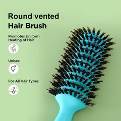 Kuber Industries Hair Brush | Flexible Bristles Brush | Hair Brush with Paddle| Suitable For All Hair Types | Round Vented Hair Brush | 18 Piece | Pack of 6 | C13-X-BLE | Blue