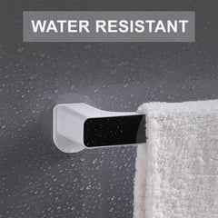 Kuber Industries (Set of 2) Self-Adhesive Bathroom Towel Holder & Hanger - Rod & Stand for Kitchen, Washroom without Drilling - Black