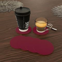 Kuber Industries Coaster | Round Drink Coasters | Foam Tea Coasters for Kitchen | Coasters for Dining Table | Office Desk Coasters | Lining Round Coaster | 12 Piece Set | Red