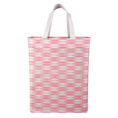Heart Home Shopping Handbag | Grocery Handbag | Shopping Bag | Grocery Shopping Bag | Reusable Shopping Bags | Vegetable Bag | Zig-Zag Carry Bag | Pack of 24 | Pink