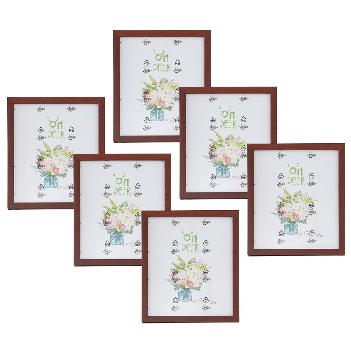 Kuber Industries Photo Frame For Home Décor|Use Horizontal & Vertical|Crystal Clear Glass|Perfect For Home, Office And Shop "21.8x26.9CM"-Pack of 6 (Brown)