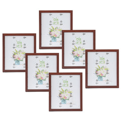 Kuber Industries Photo Frame For Home Décor|Use Horizontal & Vertical|Crystal Clear Glass|Perfect For Home, Office And Shop "21.8x26.9CM"-Pack of 6 (Brown)
