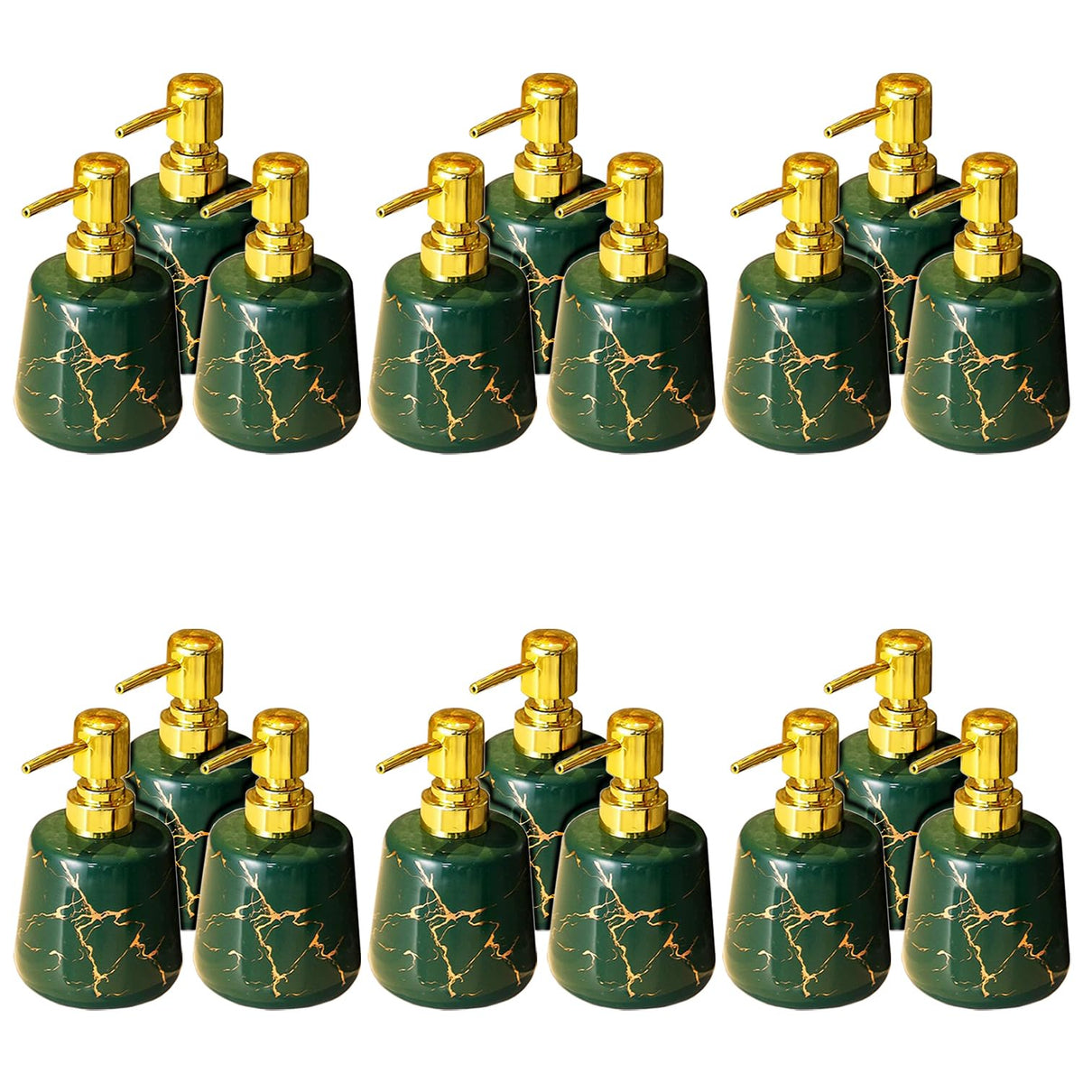 Kuber Industries Liquid Soap Dispenser | Handwash Soap Dispenser | Soap Dispenser for Wash Basin| Bathroom Dispenser Bottle | 18 Piece | Pack of 6 | 260 ml | JY00099GN | Green