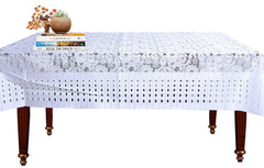 Heart Home Floral Printed Home Decorative Luxurious 4 Seater Cotton Center Table Cover/Table Cloth, 40"x60" (White)-44HH018