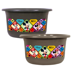 Heart Home Disney Check Bath Tub | Versatile Utility Gaint Tub | Plastic Bath Tub for Baby | Clothes Washing Tub For Bathroom | Feeding Pan Tub | TUB-25 LTR | Pack of 2 | Multi