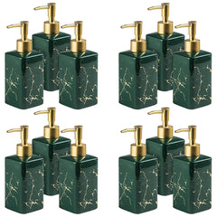 Kuber Industries Liquid Soap Dispenser | Handwash Soap Dispenser | Soap Dispenser for Wash Basin | Shampoo Dispenser Bottle | Bathroom Dispenser Bottle | 12 Piece | Pack of 4 | 320 ml | Green
