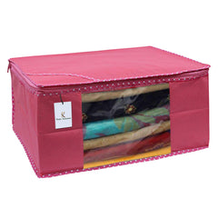 Kuber Industries 6 Piece Non Woven Saree Cover Set, Pink,Large Size -CTKTC6409