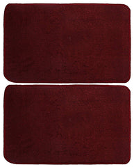 Kuber Industries Microfiber Anti Slip 2 Pieces Bath Mat 22"x14", Maroon - CTKTC21988