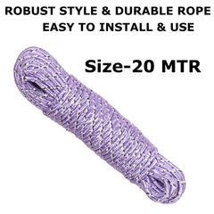 Heart Home Cloth Drying Rope | Nylon Synthetic Laundry Line Rope | Laundry Clothesline | Cloth Drying Wire Synthetic Rope | Clothes Drying Line | 20 MTR | Pack of 3 | Multicolor