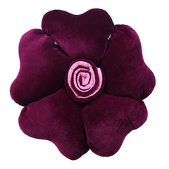 Heart Home Rose Flower Shaped Pair Cushion|Soft & Decorative Cushions for Living Room Bed,Sofa,Seating Area,16 Inch,Pack of 2 (Purple)