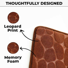 Kuber Industries Stylish DoorMat With Leopard Print Design|Super Absorbent & Comfortable|Anti Skid Bathroom Mat|Multi-Utility Mat for Living Room,Bedroom & Other Spaces|SZ-01|40x60cm,Brown (Pack Of 3)