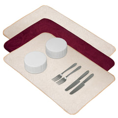 Heart Home Dish Dry Mat | Microfiber Self Drying Mat | Kitchen Drying Mat | Water Absorbent Kitchen Mat | Embossed Dish Dry Mat | 38x50 | Pack of 3 | Multicolor