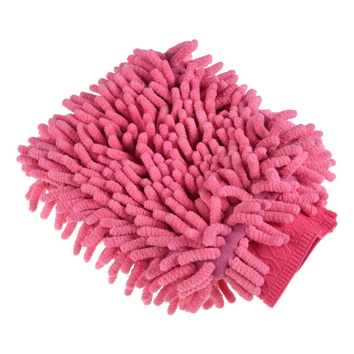 Kuber Industries Chenille Mitts|Microfiber Cleaning Gloves|Inside Waterproof Cloth Gloves|100 Gram Weighted Hand Duster|Hand Chenille Gloves for Car|Glass (Pink)