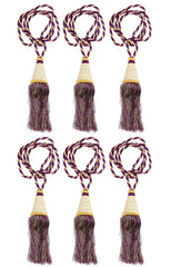 Kuber Industries Beads Beautiful Design Polyester 6 Pieces Curtain Tie Back Tassel Set (Purple) CTKTC33584