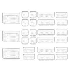 Heart Home Storage Organizer Set | Kitchen Organizer | Makeup Organizer Tray Set | Desk Drawer Divider Tray | Multi-Purpose Organizer Set | Stationery Organizer | 25 Piece Set | Transparent