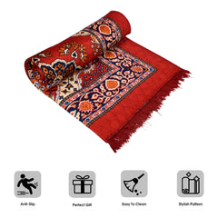 Heart Home Carpet|Velvet Carpet-Rug for Home Décor|Carpet Rug for Bedroom|Carpet for Living Room|Prayer-Yoga Mat|Carpet for Hall|4x6 Ft|Red