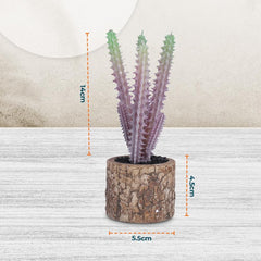 Kuber Industries Artificial Plants for Home Décor|Natural Looking Indoor Fake Plants with Pot|Artificial Flowers for Decoration-Pack of 5 (Lavender)