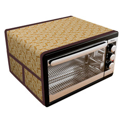 Heart Home Oven Top Cover | Microwave Oven Top Cover | Microwave Cover with 4 Utility Pockets | Oven Cover for Kitchen Décor | Carry Design Oven Top Cover | 28 LTR | Golden