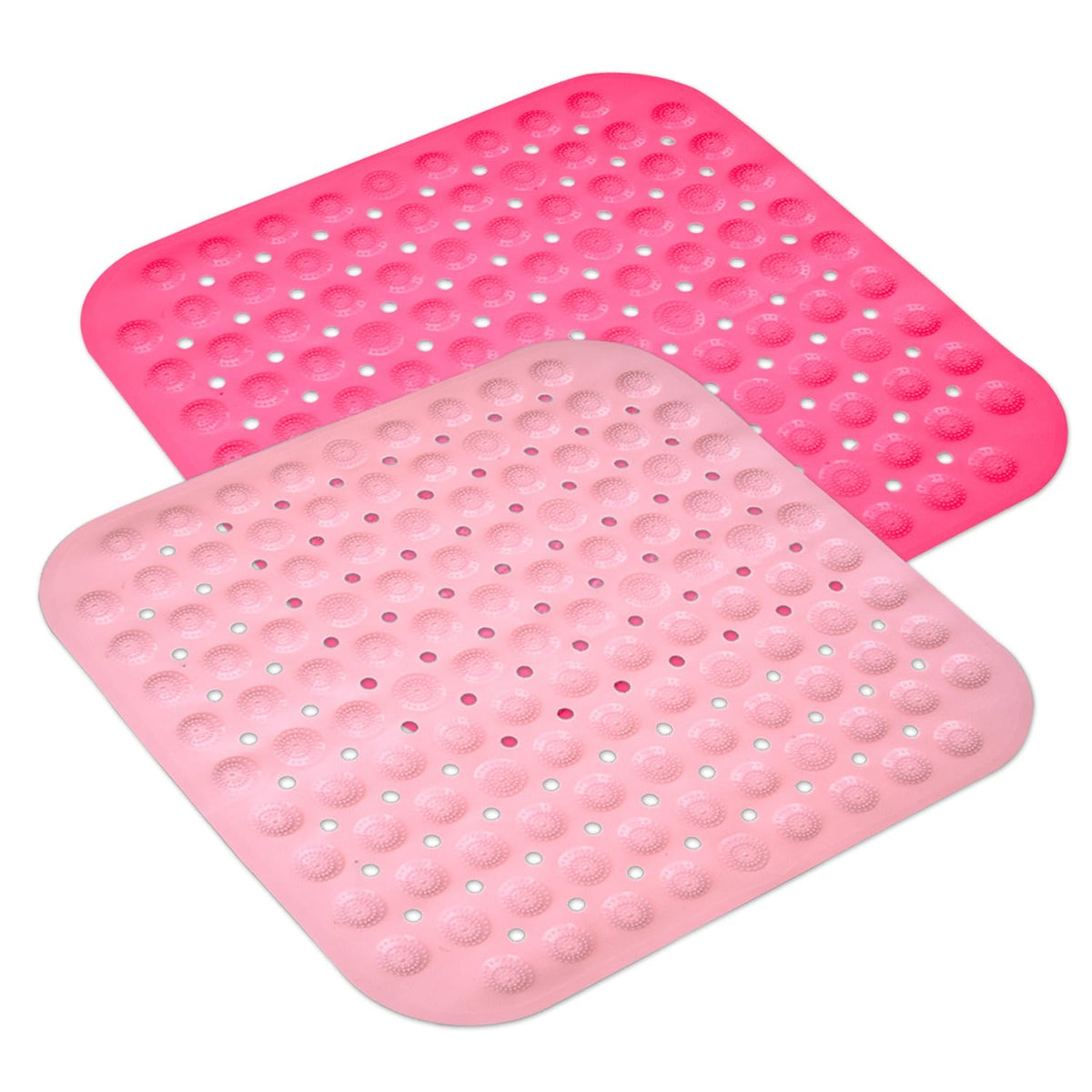 Heart Home Bath Mat | PVC Bathroom Mat | Shower Bath Mat | Square Bath Tub Mat | Foot Massager Mat | Anti-Skid Floor Mat | Shower Mat | Pack of 2 | Multi