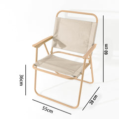 Kuber Industries (Set of 6) Portable & Foldable Chair for Travelling - Small Camping Cloth Kurchi for Outdoor Beach & Home Aram - Khaki