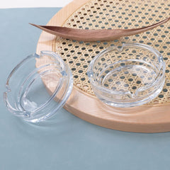 Kuber Industries Decorative Ash tray Stylish|Round Shape Pack of 6 (Transparent)