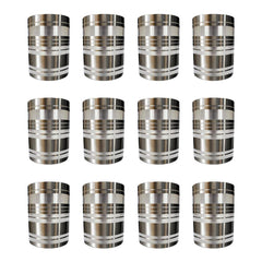 Kuber Industries Stainless Steel Glass Set of 6 for Water, Juice, Milk & Lassi | Wobble Free Base Steel Glasses for Home & Kitchen | Pani Ke Glass - 300ml Each | (KI1)-AMRAPALI-Silver