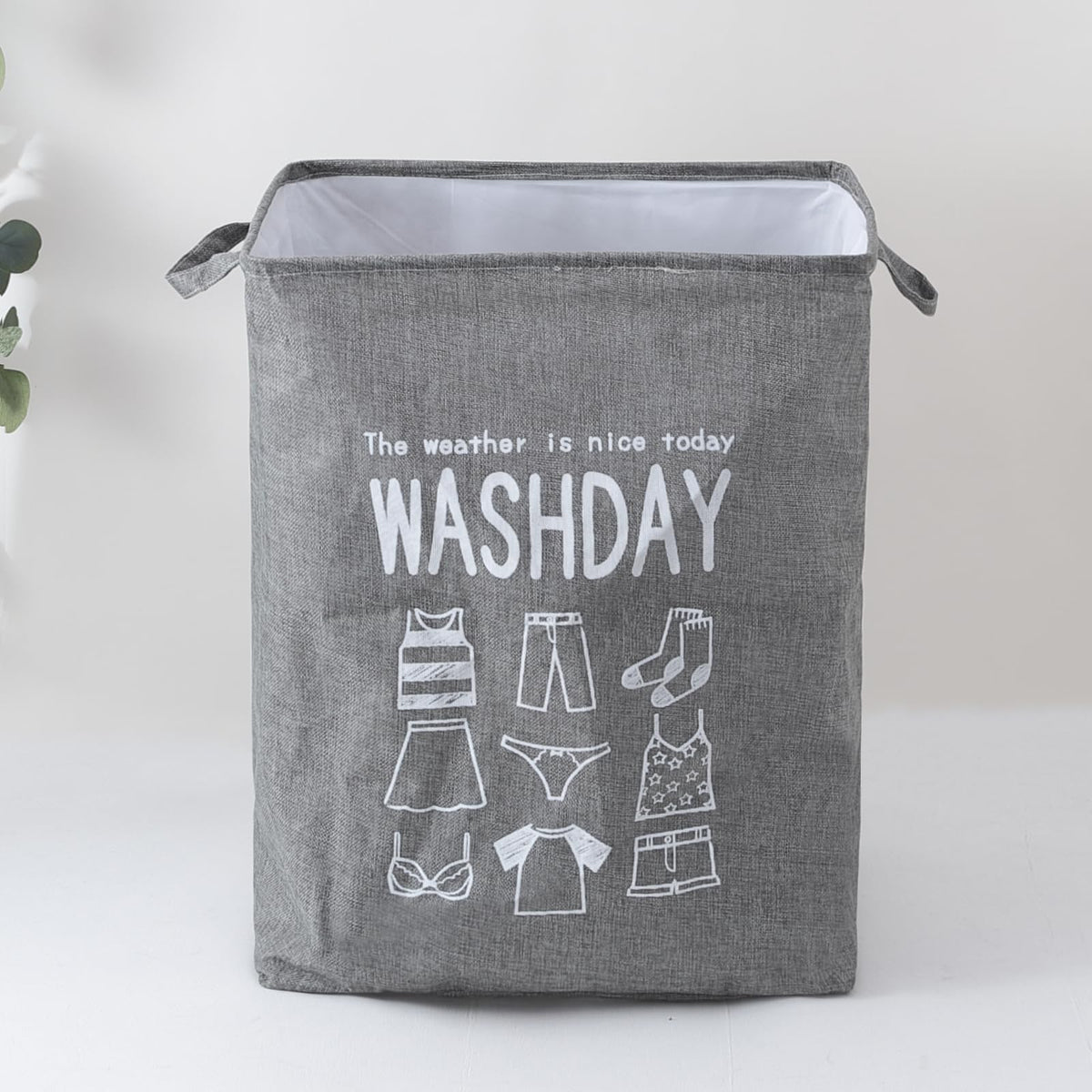 Kuber Industries Laundry Basket For Clothes|Foldable Laundry Hamper|Basket For Toys, Dirty clothes, Storage "45 LTR" (Grey)