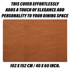 Heart Home Sofa-Center Cover Set | Sofa & Center Table Cover Combo | Quilted Sofa Cover with Table Cover | Velvet 5 Seater Sofa & Table Cover Set For Living Room | Brown