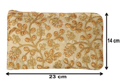 Kuber Industries Hand Purse for Women|Ladies Hand Purse|Zipper Closure|Clutch for Party, Wedding|Cream