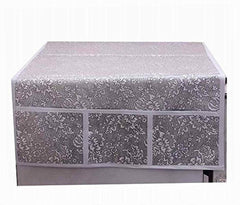 Kuber Industries Fridge/Refrigerator Top Cover|Flower Design & Water Proof Rexien Material|6 Utility Pockets, Size 106 x 54 CM (Grey)