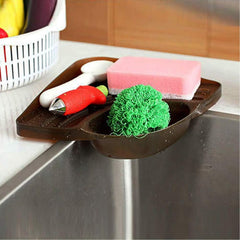 Homestic Pack of 4 Kitchen Sink Stand | Food Strainer Stand for Kitchen | Vegetable-Fruit Drainer Holder | Sink Stopper Shifter for Kitchen | Multipupose Kitchen Sink Stand | TM15007BR | Brown