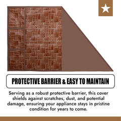 Kuber Industries Fridge Top Cover | Fridge Top Cover with Pockets | Refrigerator Top Cover for Kitchen | Fridge Top Cover with 6 Utility Pockets | New Check Fridge Cover | Brown