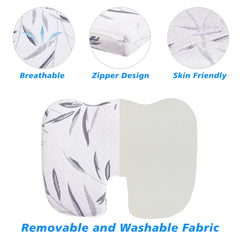 Kuber Industries Coccyx Cushion | Memory Foam Support Pillow | Seat Cushion for Tailbon| Pillow for Tailbon with Washable Cover | Coccyx Cushion with Logo | Seat for Relieve Pain|White