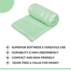 Kuber Industries Face Towel | Towels for Facewash | Towels for Gym | Facewash for Travel | Towels for Daily use | Workout Hand Towel | Lining Design | 14x21 Inch | Pack of 2 | Green