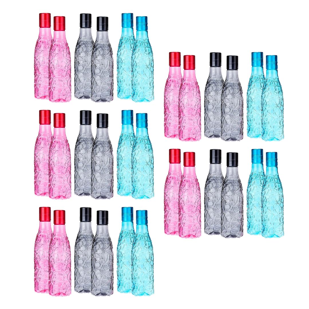 Kuber Industries BPA-Free Plastic Water Bottle | Leak Proof, Firm Grip, 100% Food Grade Plastic Bottles | for Home, Office, School & Gym | Unbreakable, Freezer Proof| Set of 6|Assorted (Pack of 5)